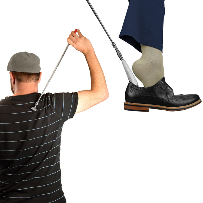 3-in-1 Telescopic 25" Multi Back Scratcher Shoe Horn Magnetic Pick Up Tool Set