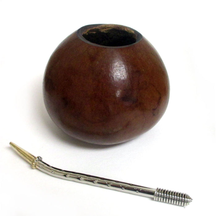 4 Pc Argentina Yerba Mate Kit Set Tea Gourd Cup Straw Bombilla 6oz Leaf Bag Pack