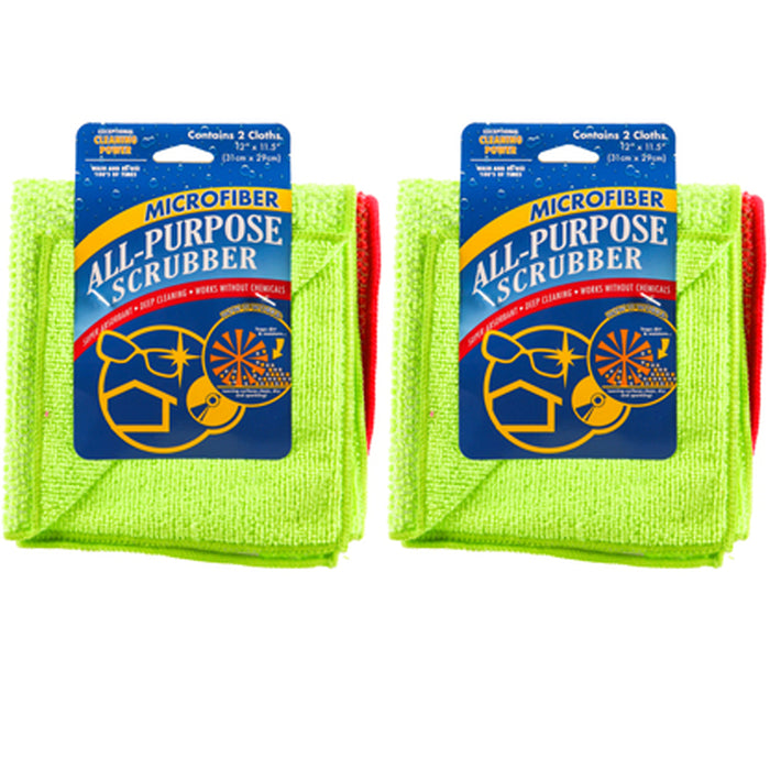 4 Pc Microfiber Cleaning Cloths Mesh Scouring Scrub Dish Car Wash Drying Towels
