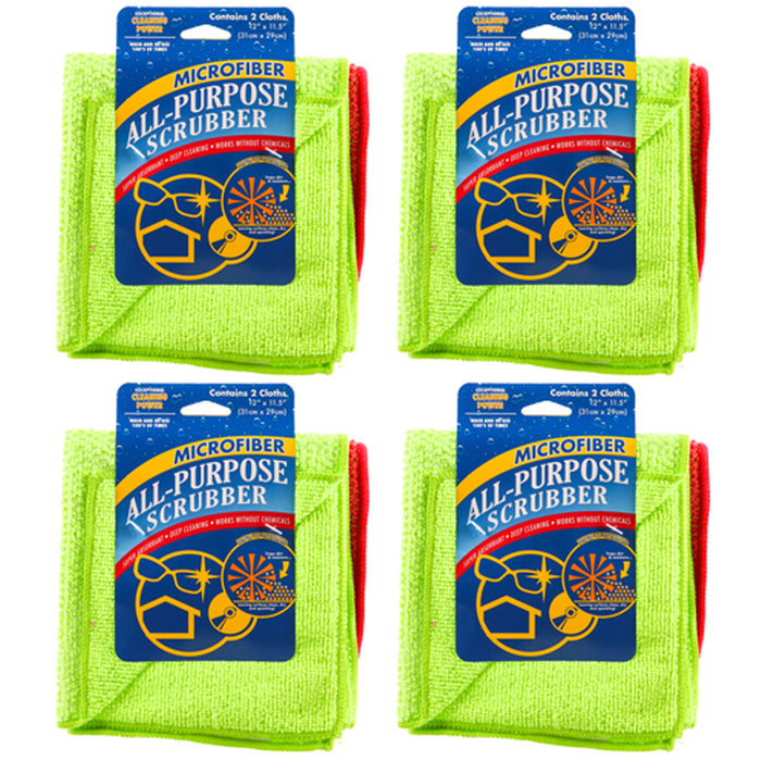 8 Pc Cleaning Microfiber Cloths Drying Towels Mesh Scouring Scrub Dish Car Wash