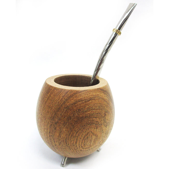 Argentina Mate Gourd Designer Calden Wood Yerba Tea Cup Straw Bombilla Kit 32326