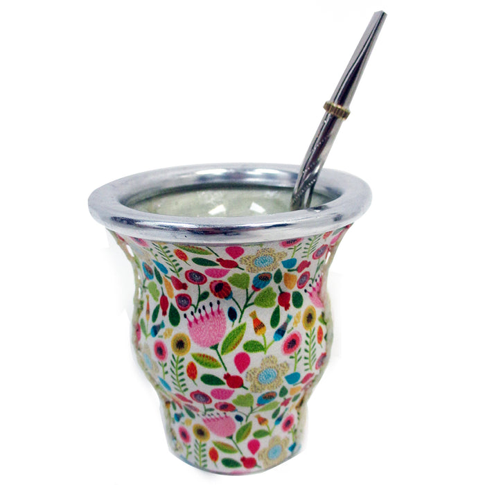 Argentina Mate Gourd Tea Glass Cup Thick Bombilla Straw Diet Drink Kit Set 32388