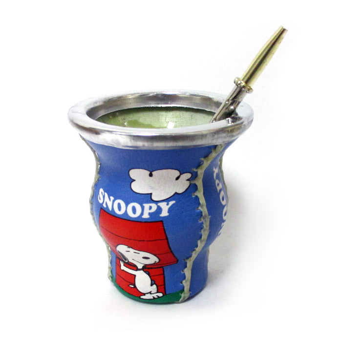 Snoopy Mate Gourd Glass Steel Drinking Straw Bombilla Yerba Detox Drink Handmade