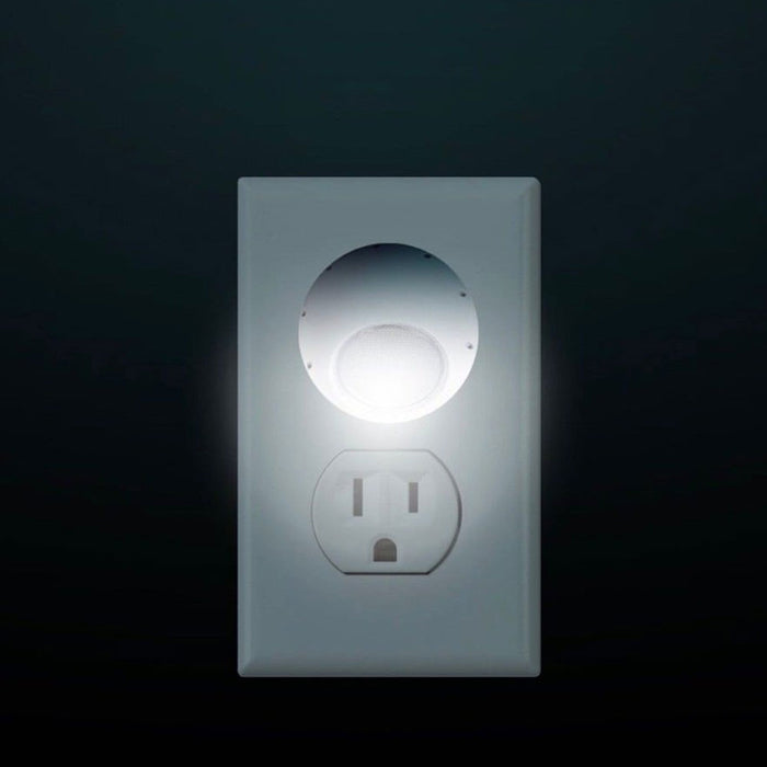 4 PC LED Swivel Sensor Night Light Guide Rotating Auto Control Plug In Lamp New