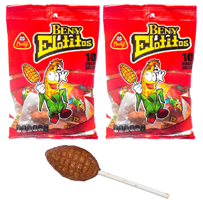 20 Pc Mexican Candy Lollipops Spicy Pineapple Chili Elotitos Pops Sucker