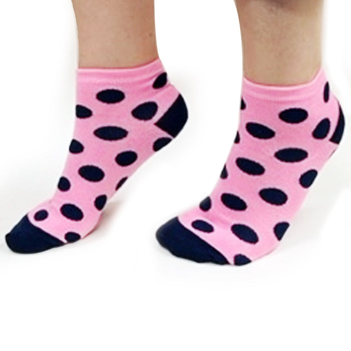 12 Pairs Women Low Cut Socks Colorful Fancy Design Polka Dot Socks Size US 9-11