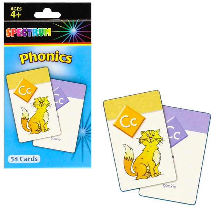 NEW 54 Phonics Flash Cards Preschool Pre-K Toddler Kindergarten Ages 4+