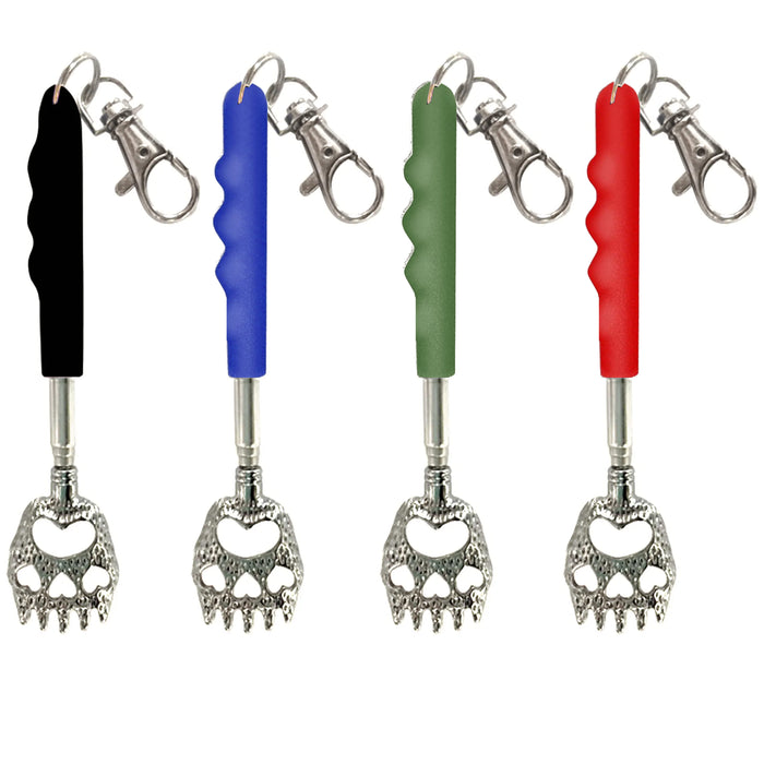 1 Pc Mini Bear Claw Back Scratcher Keychain Telescopic Metal Extendable Massager
