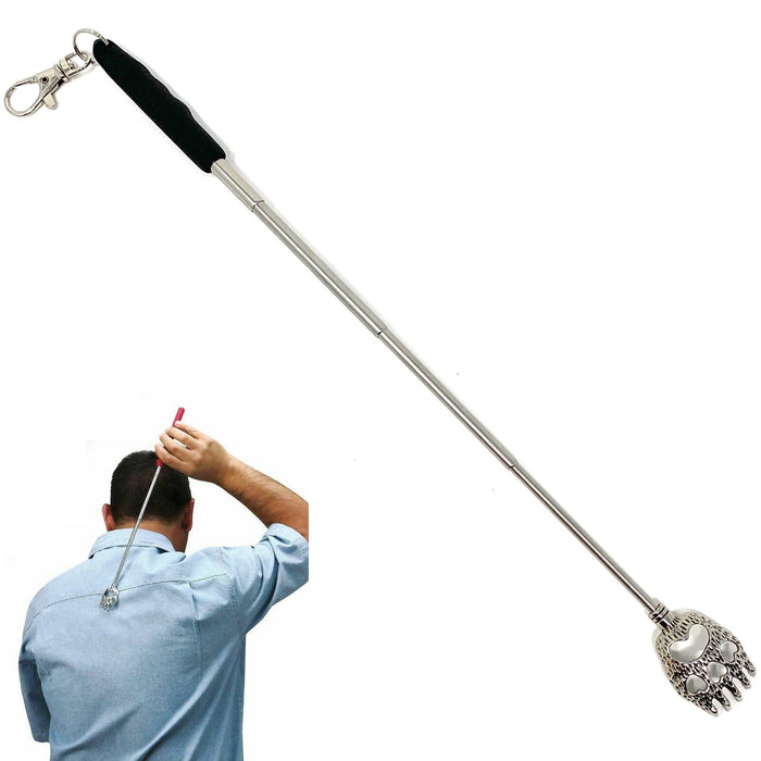 2 Pc Mini Bear Claw Back Scratcher Keychain Telescopic Metal Extendable Massager