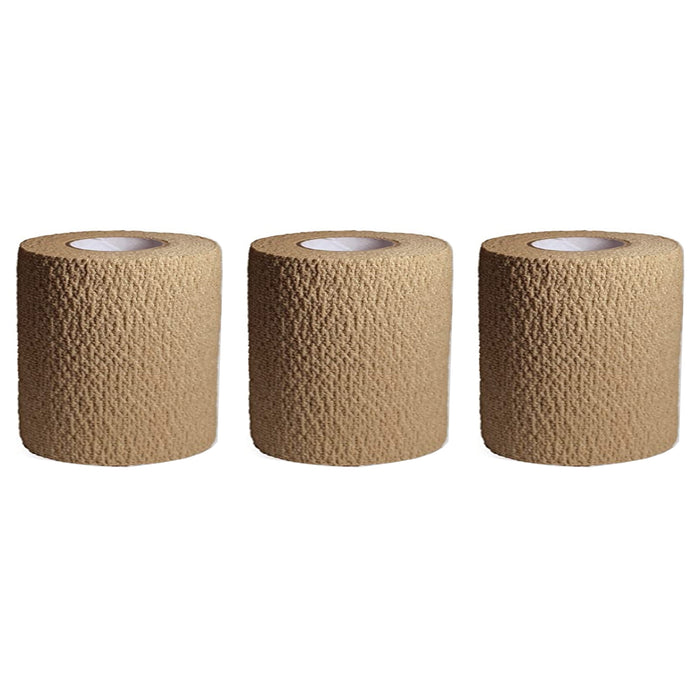3 Pc Self Adhesive Bandage Wrap Cohesive Elastic First Aid Medical Support Tape