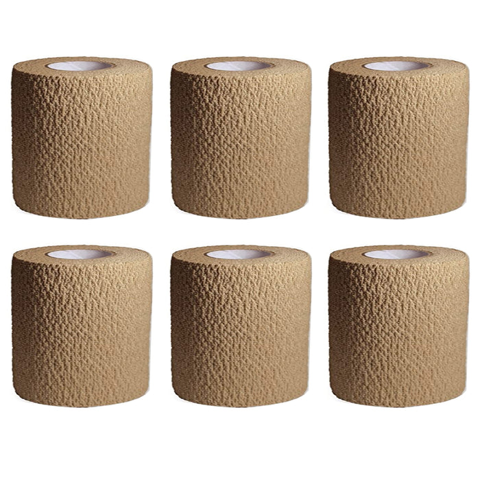 6 Pc Self Adhesive Bandage Wrap Cohesive Elastic First Aid Medical Support Tape