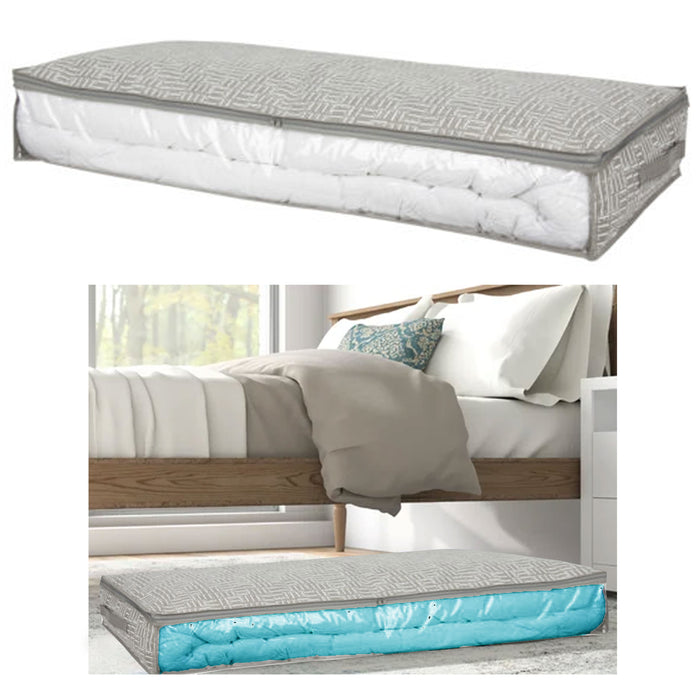 1 Under Bed Storage Bag Bin 39.5" Zippered Foldable Container With Clear Window