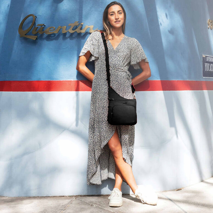 Travelon Asymmetric Crossbody Anti Theft Purse Travel Bag Handbag Shoulder Sling