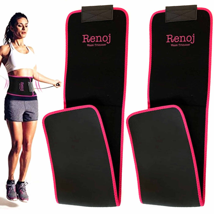 2 Large Waist Trimmer Weight Loss Sauna Trainer Wrap Belt Sweat Stomach Shaper
