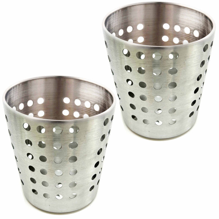 2 Kitchen Utensil Holder Utility Sturdy Stainless Silverware Holder Home Office
