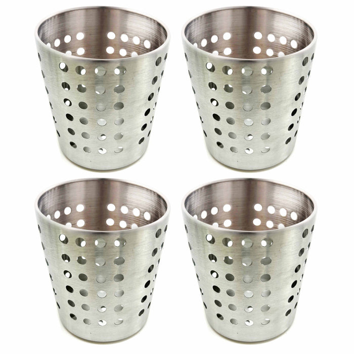 4 Set Stainless Steel Cups Kitchen Utensil Holder Utility Silverware Caddy Home