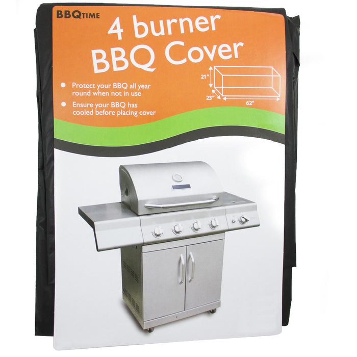 BBQ Vinyl Cover Protects Grill Outdoor Barbecue Cart Fits Most 4 Burners Storage