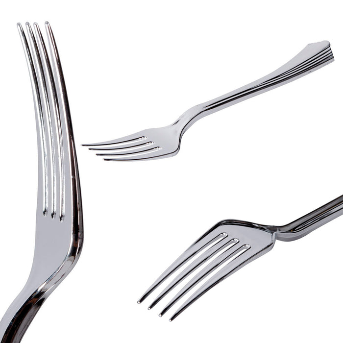 60 People Fine Silverware Set 60 ea Fork Knife Spoon Wedding Disposable Utensils