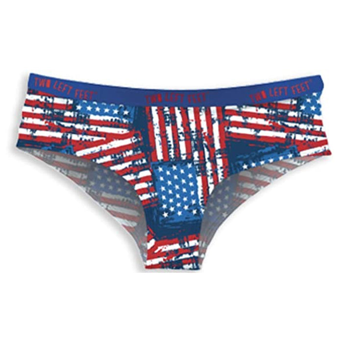 Women Hipster Underwear Bikini Panties USA American Flag Distress Star Stripes L