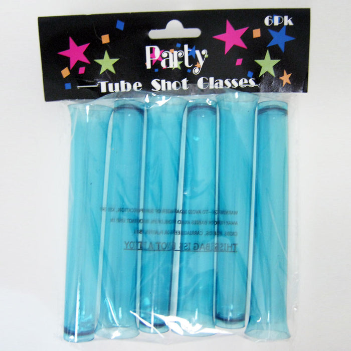 12PC Flourescent Neon Plastic Party Test Tube Shot Glasses Shooters 51/2" Bar