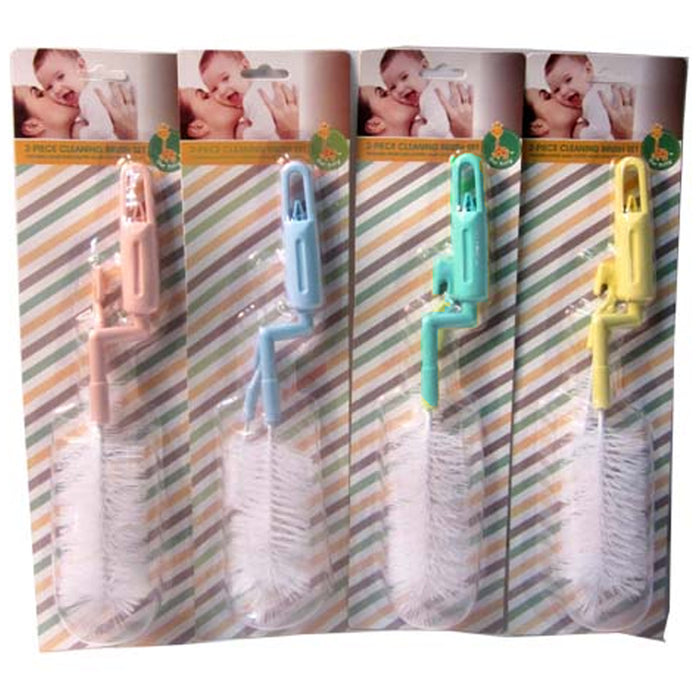 2 Pc Baby Bottle Brush Nipple Sponge Cleaner Pacifier Washing Scrubber Tool