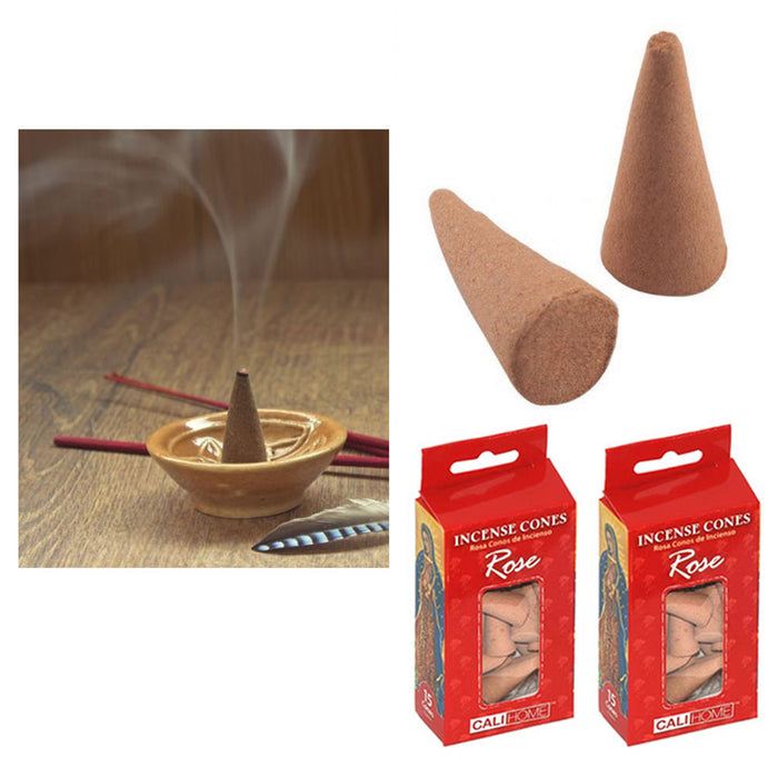 2 Pk Smoke Tower Incense Cone Bullet Backflow Hollow Cones Home Fragrances Rose