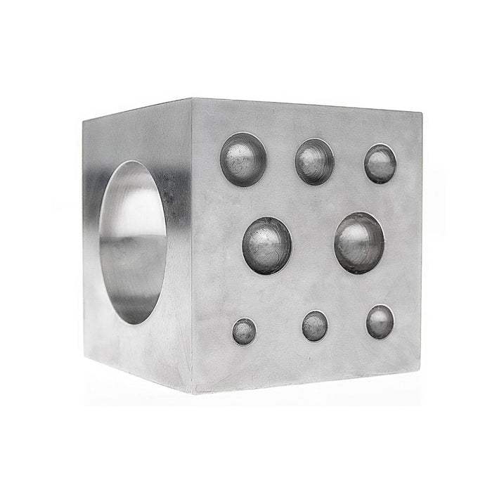 1 Steel Dapping Block 2" Square Cube Punch 18 Cavities Form Doming Jewelry Tool
