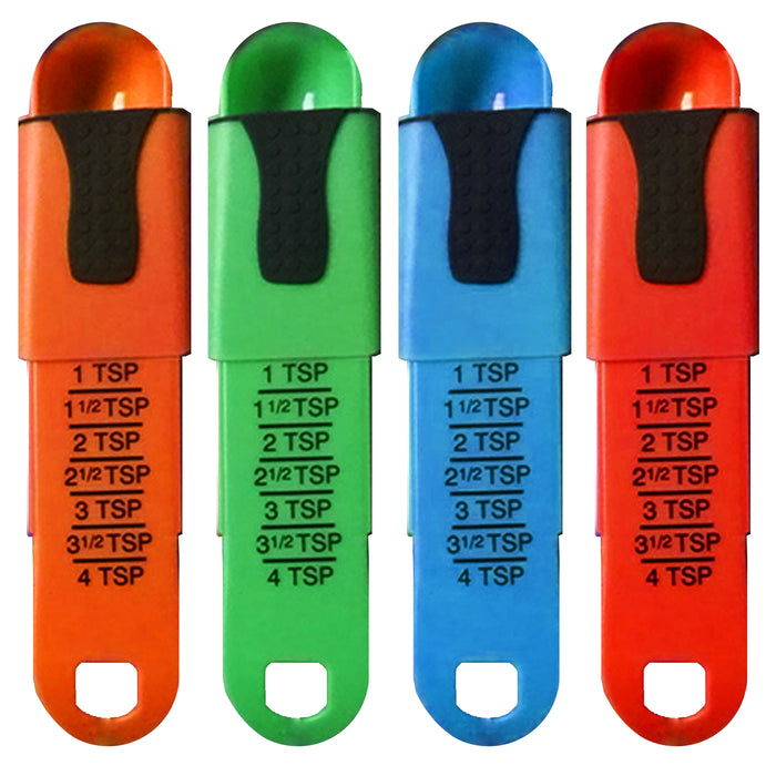 2PC Adjust A Teaspoon From Range 1-4 TSP Dry Liquid Bake Cook Fits in Spice Jar