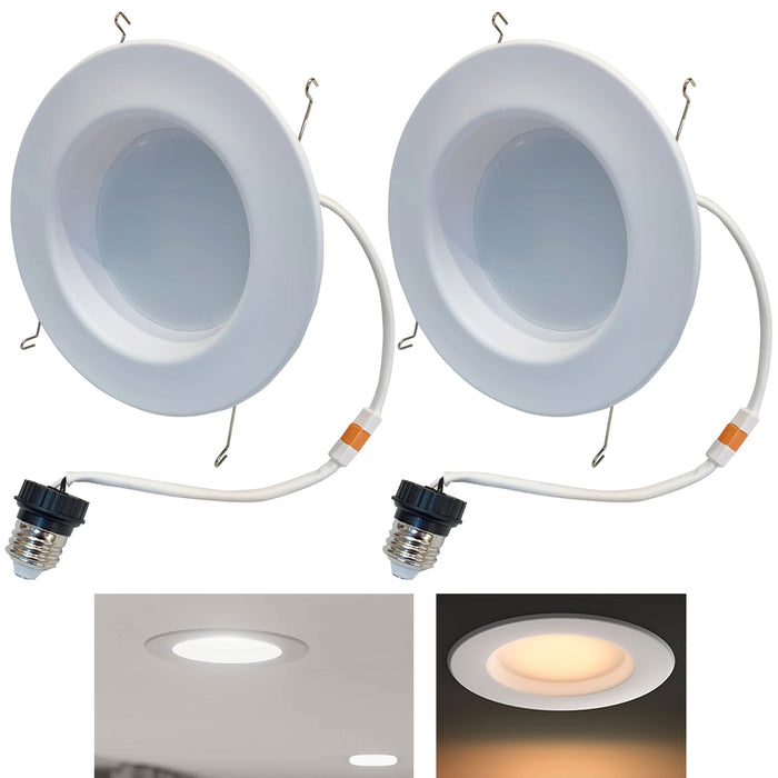 2 Philips Dimmable LED Recessed Ceiling Light Downlight Retrofit Trim 65W 5" 6"