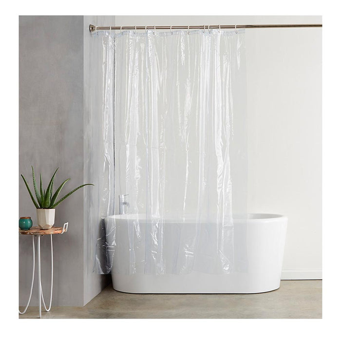 Transparent Shower Curtain Liner 100% Vinyl 70x72 Magnetic Mildew Resistent New