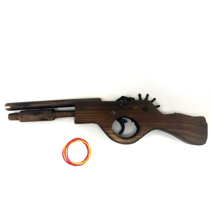 Rubber Band Gun Boy Toy Kids Outdoor Indoor Game Wooden Pistol Shooting Gag Play
