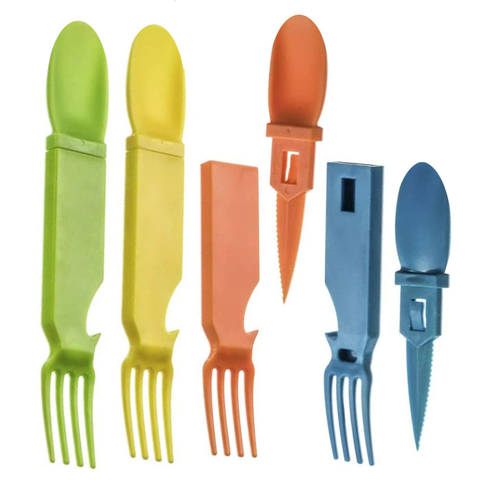 4 X Outdoor Travel Camping Utensils Set Fork Spoon Knife Bottle Opener BPA Free