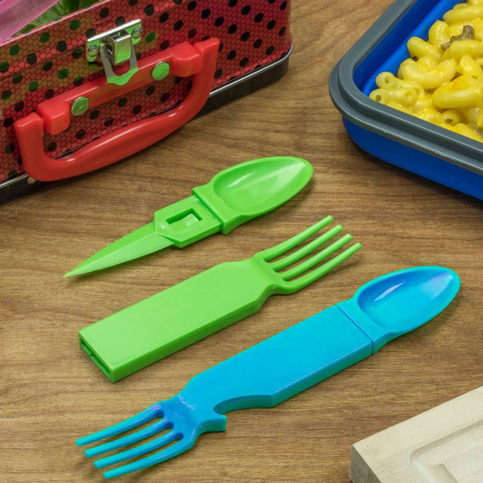 8 Pc 4-in-1 Travel Utensils Set Fork Spoon Knife Bottle Opener Camping BPA Free