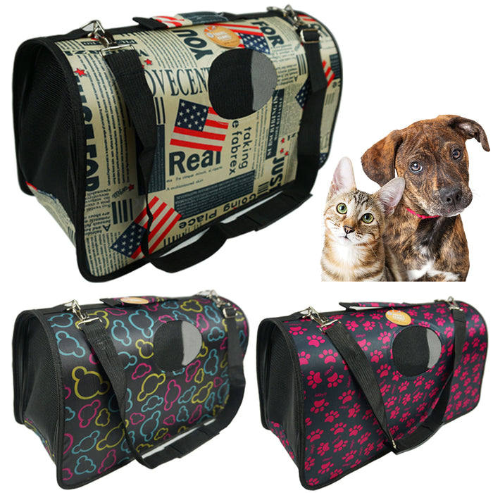 1 Travel Portable Pet Carrier Crate Mesh Window Puppy Dog Cat Kennel Medium 24"