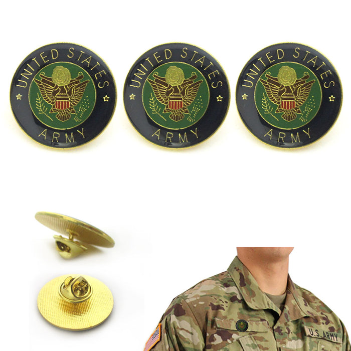 3 Pack US Army Logo Lapel Pin Military Veteran Eagle Tie tack Hat Jacket Uniform