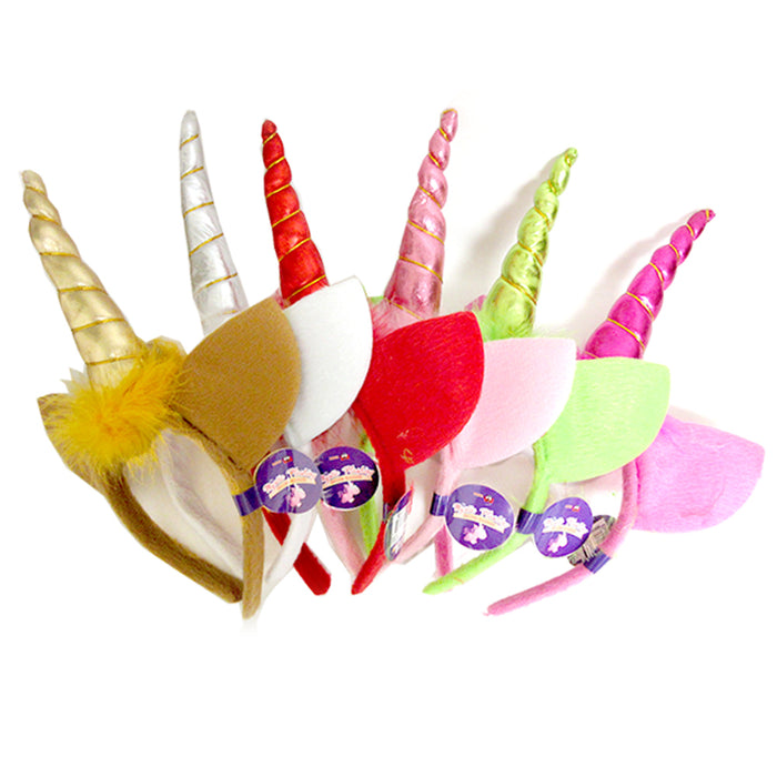 2 Magical Unicorn Glow Head Band Light Up Horn Party Kids Headband Dress Cosplay
