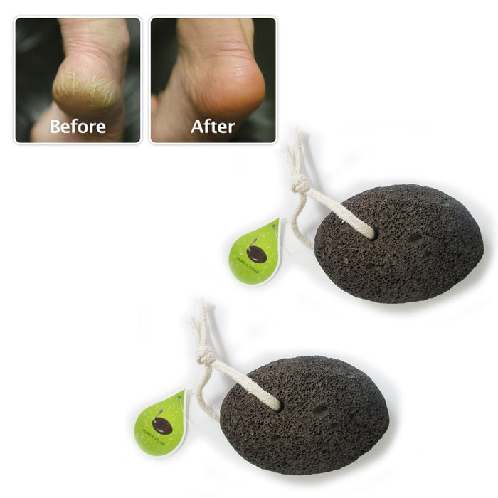 2 Volcanic Lava Pumice Stone Foot Massage Scrub Exfoliate Pedicure Grinding New