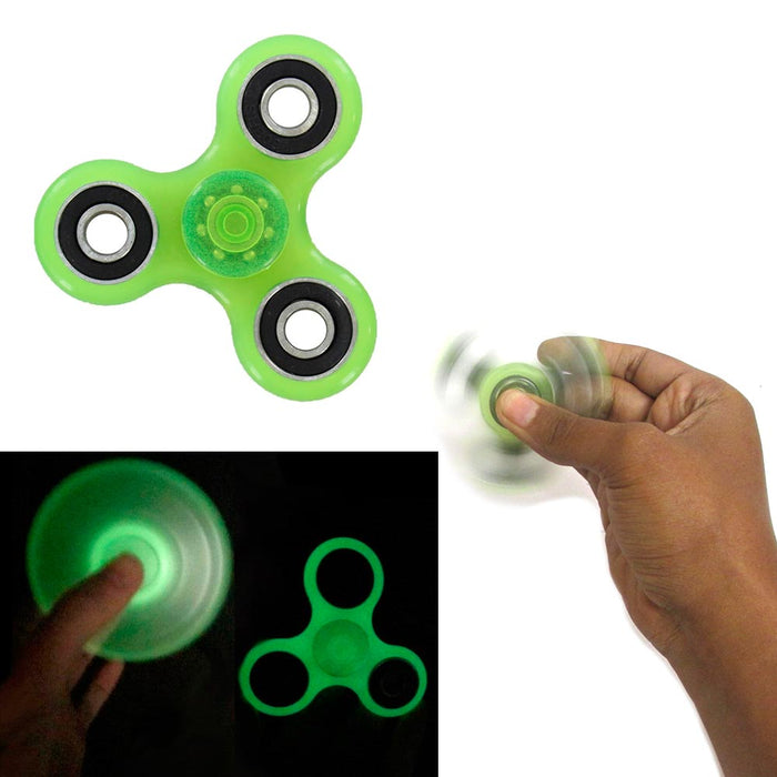 1 Tri-Spinner Fidget Glow In Dark Spin Toy EDC Hand Finger Spinner Focus ADHD