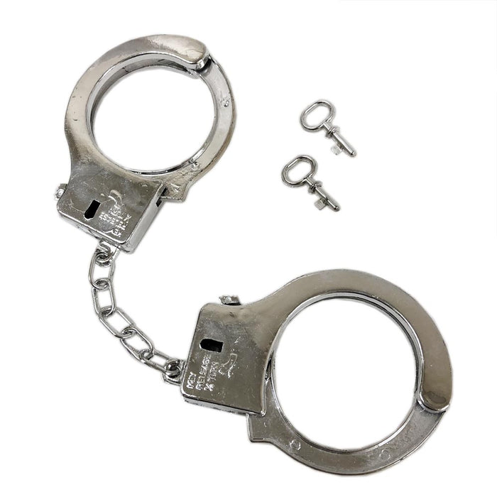 Police Handcuffs Policeman Role Play Kids Boys Cuff Toy Novelty Costume Props
