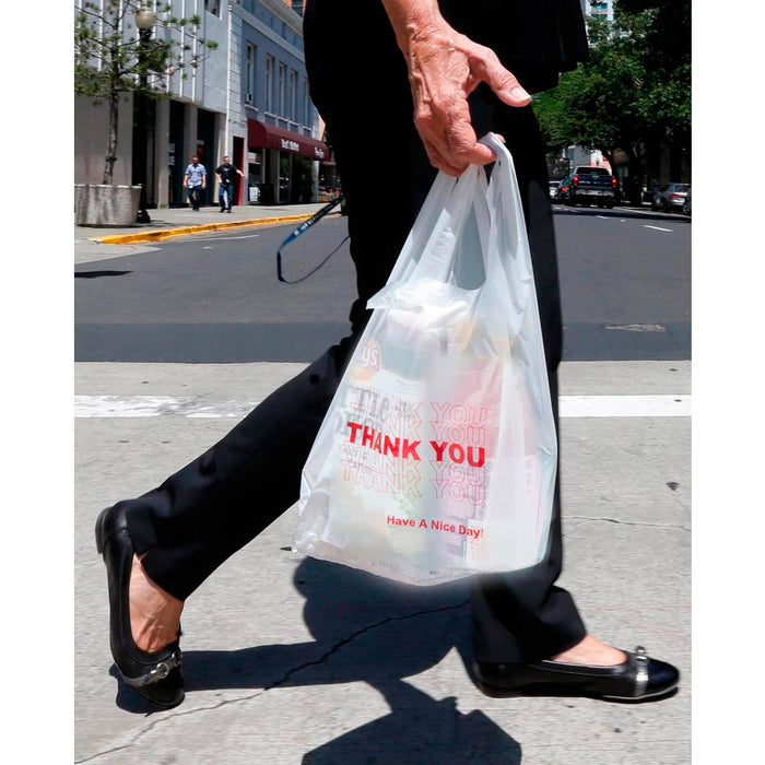 600 Thank You Merchandise Plastic Retail Handle Bags Grocery Carry Out Store Lot