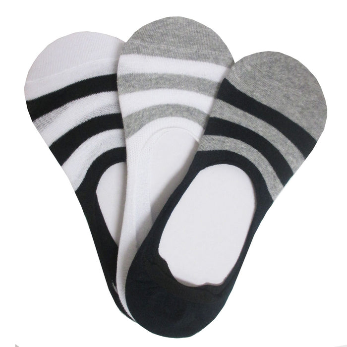 3 Pairs Invisible No Show Socks Unisex Nonslip Loafer Low Cut Solid Cotton 10-13