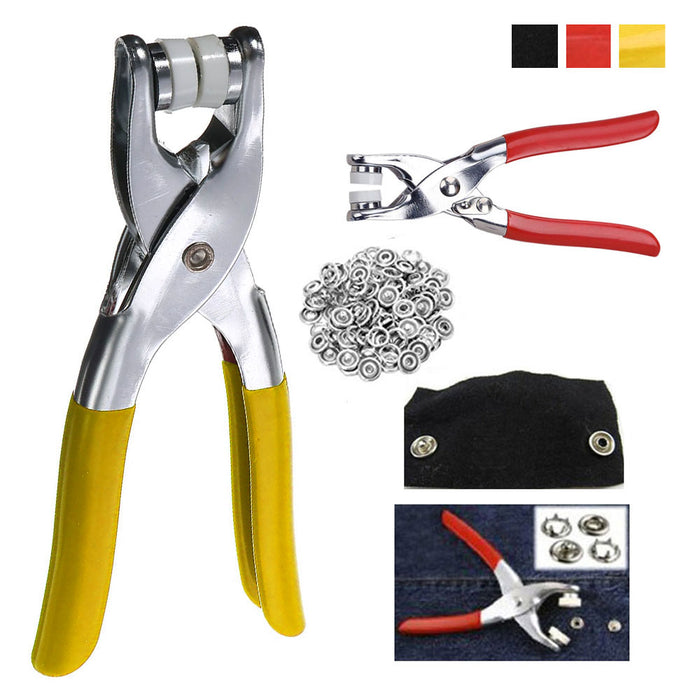 AllTopBargains Snap Fastener Pliers Tool Kit 108 Snaps Pieces 27 Sets Easy Press Button Crafts