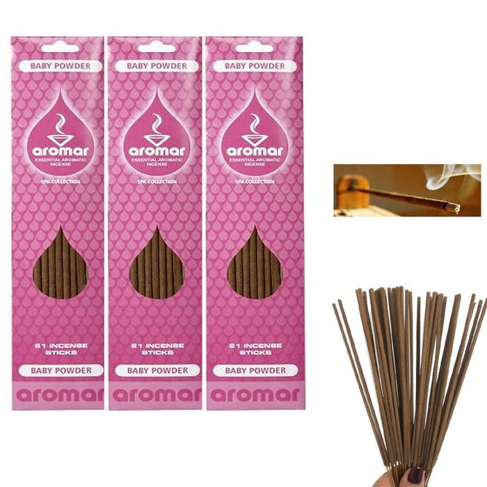 60 Baby Powder Incense Burning Sticks Concentrated Scent Fragrance Aroma Therapy