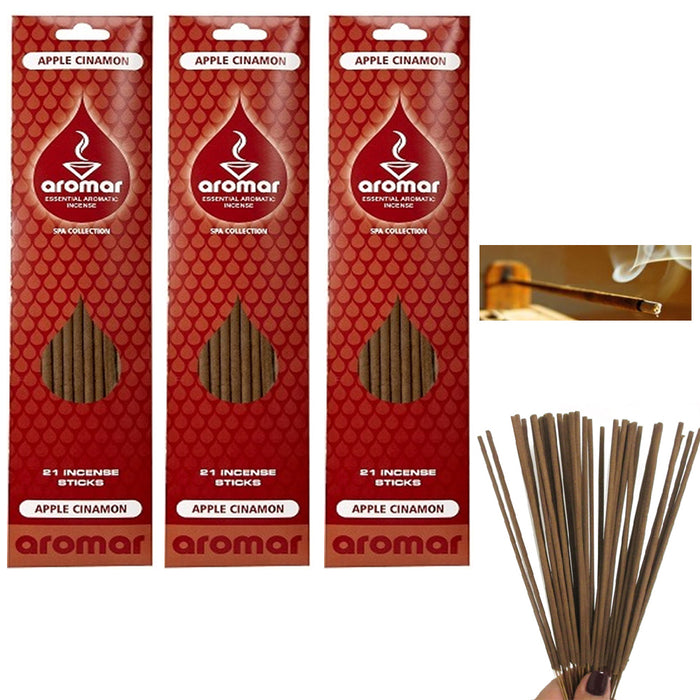60 Apple Cinnamon Incense Sticks Fragrance Aroma Therapy Concentrated Scents