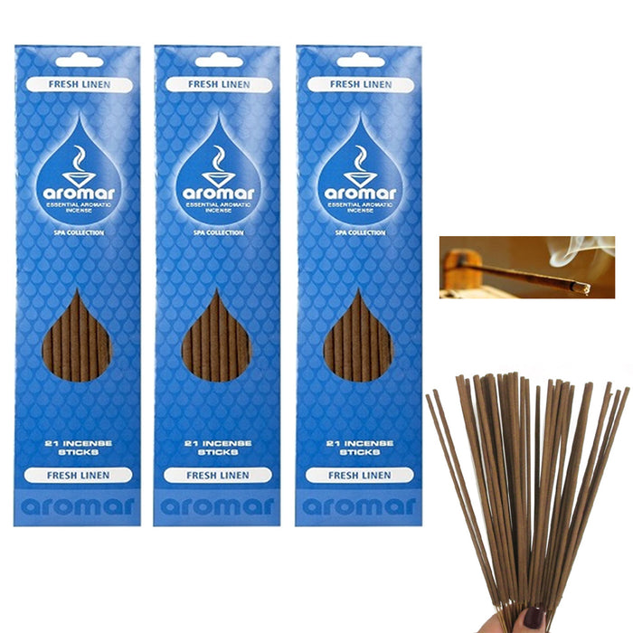 60 Fresh Linen Burning Incense Sticks Concentrated Scent Fragrance Aroma Therapy