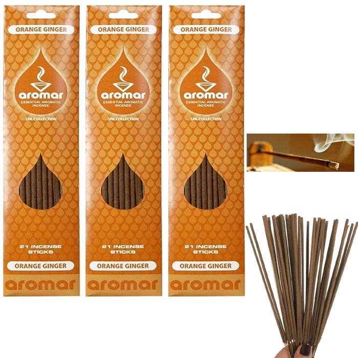 60 Orange Ginger Incense Sticks Fragrance Aroma Therapy Concentrated Scents
