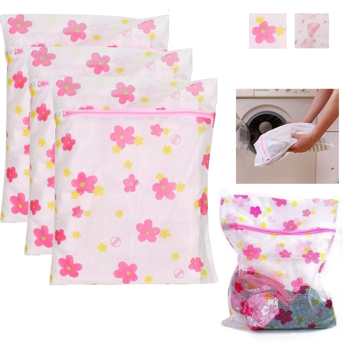 2 Mesh Laundry Wash Bag Bra Lingerie Underwear Socks Delicates Basket Washer Net