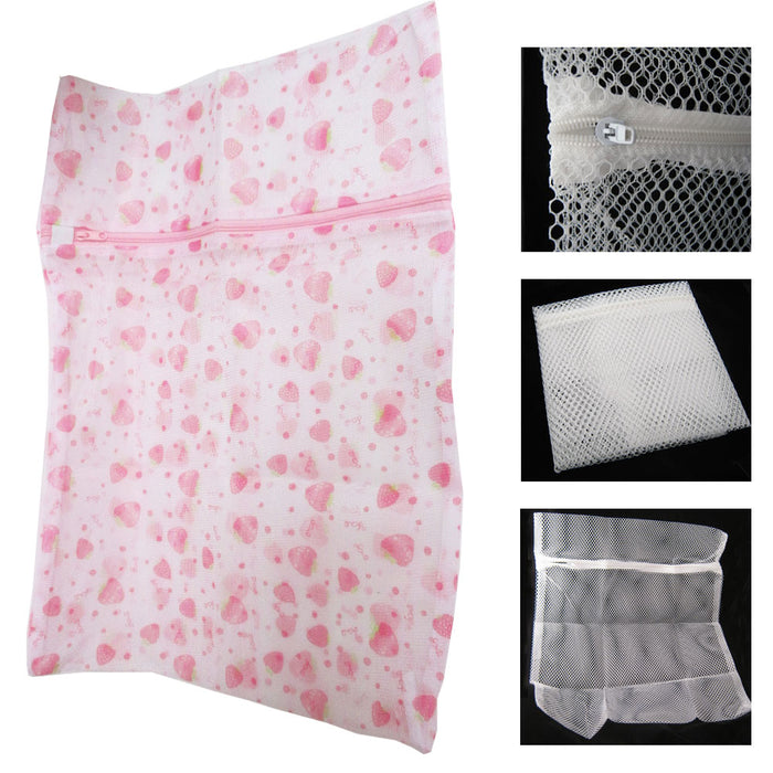 5 Pc Mesh Laundry Bags Large Wash Zipped Cloth Aid Underwear Delicates Lingerie