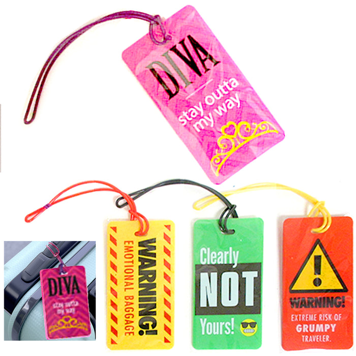 4 Luggage Travel Bag Tag Plastic Suitcase Baggage Office Name Address ID Label