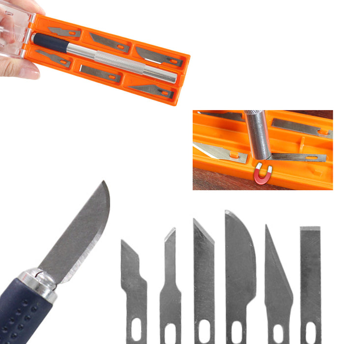 7pc Precision Hobby Knife Magnet Tool Cutter Multipurpose Blades Magnetic Handle